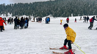 Skiing in Gulmarg: Gulmarg in Jammu and Kashmir is known as the skiing capital of India, with slopes suitable for both beginners and experienced skiers. (ANI) Skiing in Gulmarg: Gulmarg in Jammu and Kashmir is known as the skiing capital of India, with slopes suitable for both beginners and experienced skiers. (ANI)