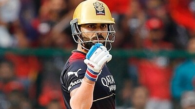 Royal Challengers Bangalore's Virat Kohli celebrates his half-century (IndianPremierLeague twitter) Royal Challengers Bangalore's Virat Kohli celebrates his half-century (IndianPremierLeague twitter)
