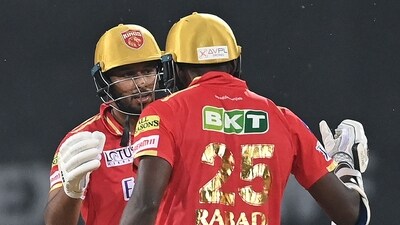 Shahrukh Khan's finishing act helped Punjab Kings enter the top four (AFP) Shahrukh Khan's finishing act helped Punjab Kings enter the top four (AFP)