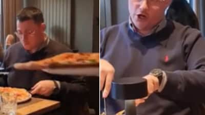 The image shows the man who started singing after seeing pizza. (Reddit/@LeSpatula) The image shows the man who started singing after seeing pizza. (Reddit/@LeSpatula)