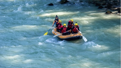 Whitewater Rafting in Rishikesh: Rishikesh is known as the rafting capital of India, offering exciting rapids along the Ganges River, suitable for both beginners and experienced rafters. (Representative Image (File Photo)) Whitewater Rafting in Rishikesh: Rishikesh is known as the rafting capital of India, offering exciting rapids along the Ganges River, suitable for both beginners and experienced rafters. (Representative Image (File Photo))