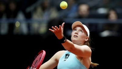 Tennis - Billie Jean King Cup Qualifiers - Kazakhstan v Poland - Beeline Arena, Astana, Kazakhstan - April 14, 2023 Kazakhstan's Elena Rybakina in action during her singles match against Poland's Weronika Falkowska REUTERS/Pavel Mikheyev (REUTERS)