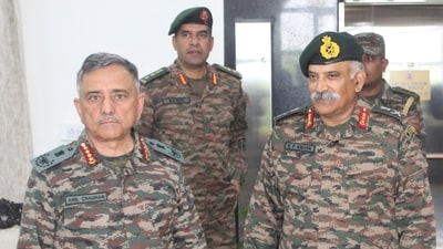 Chief of Defence Staff Gen Anil Chauhan with Eastern Army Commander Lt Gen R P Kalita on April 10 in Kolkata (Source: Eastern Army Command/Twitter.) Chief of Defence Staff Gen Anil Chauhan with Eastern Army Commander Lt Gen R P Kalita on April 10 in Kolkata (Source: Eastern Army Command/Twitter.)