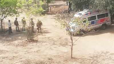 The body of Asad Ahmed is brought to Kasari Masari in Prayagraj for last rites. (HT Photo) The body of Asad Ahmed is brought to Kasari Masari in Prayagraj for last rites. (HT Photo)