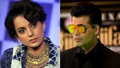 Kangana Ranaut posted an old video of Karan Johar reacting to her 'movie mafia' comment.