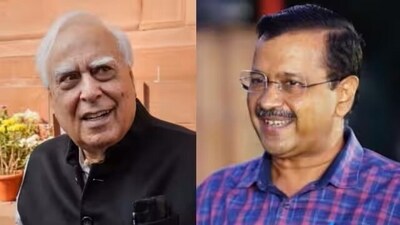 Rajya Sabha MP Kapil Sibal and Delhi CM Arvind Kejriwal