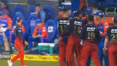 Virat Kohli gives death stare to DC director Sourav Ganguly Virat Kohli gives death stare to DC director Sourav Ganguly