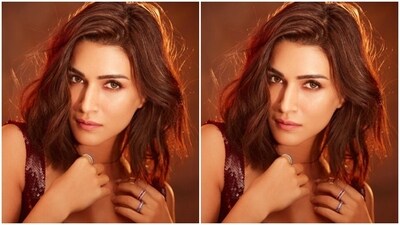 Kriti played muse to fashion designer house Galvan London and picked a maroon sequined set from the shelves of the designer house.&nbsp; (Instagram/@kritisanon)