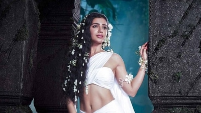 Samantha Ruth Prabhu in a still from Shaakuntalam. Samantha Ruth Prabhu in a still from Shaakuntalam.