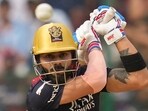 Bengaluru: Royal Challengers Bangalore batter Virat Kohli plays a shot during the IPL 2023 match between Royal Challengers Bangalore and Delhi Capitals at M Chinnaswamy Stadium, in Bengaluru, Saturday, April 15, 2023. (PTI Photo/Shailendra Bhojak)   (PTI04_15_2023_000145B)