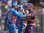 Kolkata Knight Riders' Nitish Rana leaves the field after his dismissal during the IPL 2023 match against Mumbai Indians