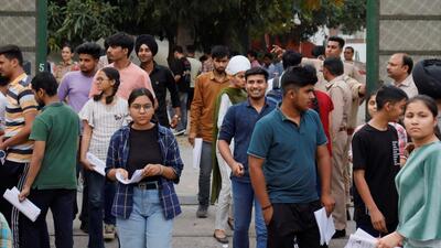 NDA aspirants after appearing in the exam conducted by UPSC at KVM School in Ludhiana on Sunday. (Manish/HT) NDA aspirants after appearing in the exam conducted by UPSC at KVM School in Ludhiana on Sunday. (Manish/HT)