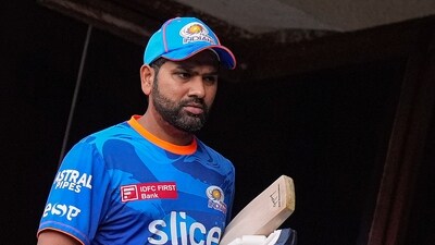 Rohit Sharma did not walk out for the toss ahead of the match against KKR (PTI) Rohit Sharma did not walk out for the toss ahead of the match against KKR (PTI)