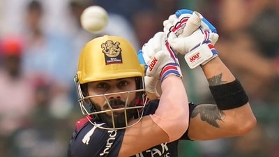 Bengaluru: Royal Challengers Bangalore batter Virat Kohli plays a shot during the IPL 2023 match between Royal Challengers Bangalore and Delhi Capitals at M Chinnaswamy Stadium, in Bengaluru, Saturday, April 15, 2023. (PTI Photo/Shailendra Bhojak) (PTI04_15_2023_000145B) (PTI) Bengaluru: Royal Challengers Bangalore batter Virat Kohli plays a shot during the IPL 2023 match between Royal Challengers Bangalore and Delhi Capitals at M Chinnaswamy Stadium, in Bengaluru, Saturday, April 15, 2023. (PTI Photo/Shailendra Bhojak) (PTI04_15_2023_000145B) (PTI)