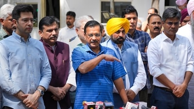 Delhi Chief Minister Arvind Kejriwal addresses a press conference just before his CBI visit for questioning. (PTI) Delhi Chief Minister Arvind Kejriwal addresses a press conference just before his CBI visit for questioning. (PTI)
