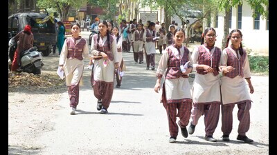 Students coming out of an exam centre after the test in Ludhiana on Sunday. (Manish/HT) Students coming out of an exam centre after the test in Ludhiana on Sunday. (Manish/HT)