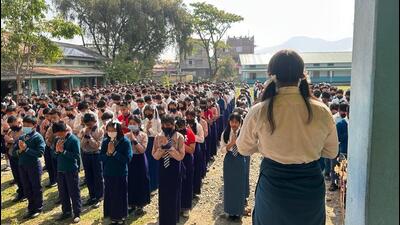 The Wangkhei High School was among the 60 government schools for the 60 assembly constituencies of the state for implementation of the second phase of the School Fagathansi Mission. (HT Photo)