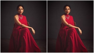 “Wore this gorgeous siren-red saree for the grand opening of Sabyasachi’s beautiful flagship in Mumbai last night. What a magnificent space. Inspiration galore,” Sobhita wrote in the caption.&nbsp; (Instagram/@sobhitad)
