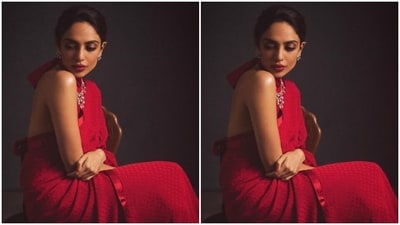 Sobhita further accessorised her siren red saree with a statement diamond neck piece and multiple diamond earrings from the house of Her Story Jewels.&nbsp; (Instagram/@sobhitad)