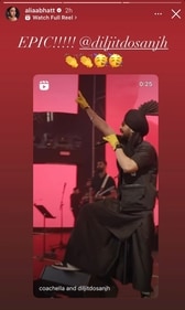 Alia praised Diljit on her Instagram Stories. Alia praised Diljit on her Instagram Stories.