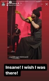 Sonam also hailed the singer's performance. Sonam also hailed the singer's performance.