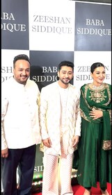 Zeeshaan Siddiqui with Zaid Darbar and Gauahar Khan. Zeeshaan Siddiqui with Zaid Darbar and Gauahar Khan.