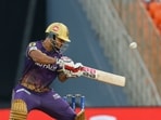 IPL 2023: Nitish Rana plays a shot for KKR. IPL 2023: Nitish Rana plays a shot for KKR.