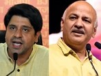 BJP national spokesperson Shehzad Poonawalla and former Delhi deputy chief minister Manish Sisodia. (File) BJP national spokesperson Shehzad Poonawalla and former Delhi deputy chief minister Manish Sisodia. (File)