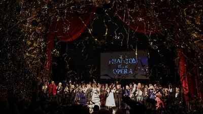Confetti is released after the final performance of ‘The Phantom of the Opera.’ It was originally directed by Harold Prince and Broadway legends including Michael Crawford, who was the first to play the “Phantom,” reported Reuters. (Caitlin Ochs / Reuters) Confetti is released after the final performance of ‘The Phantom of the Opera.’ It was originally directed by Harold Prince and Broadway legends including Michael Crawford, who was the first to play the “Phantom,” reported Reuters. (Caitlin Ochs / Reuters)