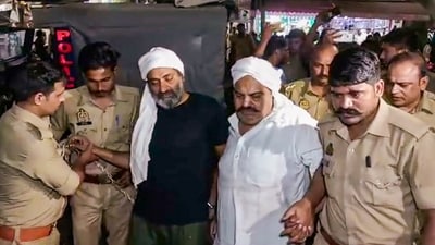 Gangster-politician Atiq Ahmed and his brother Ashraf Ahmed. Gangster-politician Atiq Ahmed and his brother Ashraf Ahmed.