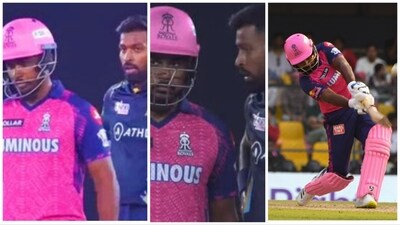 A fearless Sanju Samson showcased his batting exploits against Hardik Pandya's men in the rematch of the IPL 2022 final between RR and GT (IPL-Jio Cinema) A fearless Sanju Samson showcased his batting exploits against Hardik Pandya's men in the rematch of the IPL 2022 final between RR and GT (IPL-Jio Cinema)