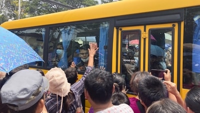 Prisoners released from Insein Prison are welcomed by their colleagues and family members in Yangon. (AP) Prisoners released from Insein Prison are welcomed by their colleagues and family members in Yangon. (AP)