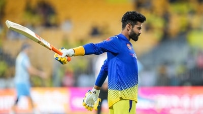 CSK player Ravindra Jadeja trains before the start of the IPL 2023 match (PTI) CSK player Ravindra Jadeja trains before the start of the IPL 2023 match (PTI)