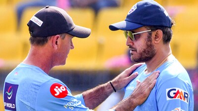 Head Coach of Delhi Capitals Ricky Ponting and Director Sourav Ganguly before the IPL 2023 match (PTI) Head Coach of Delhi Capitals Ricky Ponting and Director Sourav Ganguly before the IPL 2023 match (PTI)