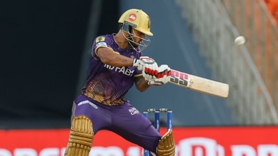IPL 2023: Nitish Rana plays a shot for KKR. (PTI) IPL 2023: Nitish Rana plays a shot for KKR. (PTI)