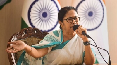 West Bengal Chief Minister Mamata Banerjee addresses a press conference at Nabanna, in Howrah, Monday, April 17, 2023. (PTI) West Bengal Chief Minister Mamata Banerjee addresses a press conference at Nabanna, in Howrah, Monday, April 17, 2023. (PTI)