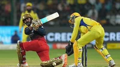 However, CSK clawed their way back after Du Plessis and Maxwell fell. While Karthik provided a challenge as well, CSK were in the driver's seast after his dismissal. (PTI) However, CSK clawed their way back after Du Plessis and Maxwell fell. While Karthik provided a challenge as well, CSK were in the driver's seast after his dismissal. (PTI)