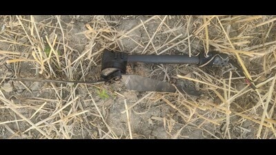 Parts of drone seized in near Dhanoe Kalan village of Amritsar district on Monday. (HT Photo) Parts of drone seized in near Dhanoe Kalan village of Amritsar district on Monday. (HT Photo)