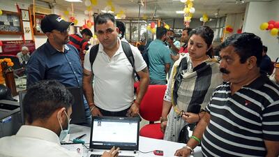 People getting themselves registered for the Amarnath Yatra 2023, in Jammu. (ANI) People getting themselves registered for the Amarnath Yatra 2023, in Jammu. (ANI)