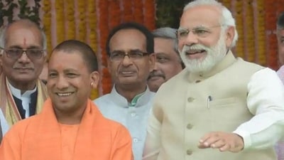 PM Modi and Yogi Adityanath to visit Karnataka ahead of assembly polls in the state. (HT File Photo)