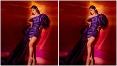 In golden stilettos from Jimmy Choo and open tresses styled in straight locks, Mouni added more oomph to her look. (Instagram/@imouniroy) In golden stilettos from Jimmy Choo and open tresses styled in straight locks, Mouni added more oomph to her look. (Instagram/@imouniroy)