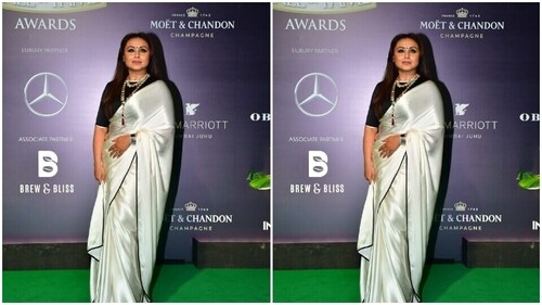 Rani posed for the cameras. (HT Photos/Varinder Chawla) Rani posed for the cameras. (HT Photos/Varinder Chawla)
