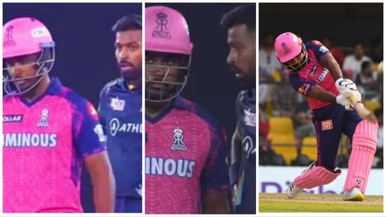 A fearless Sanju Samson showcased his batting exploits against Hardik Pandya's men in the rematch of the IPL 2022 final between RR and GT (IPL-Jio Cinema)