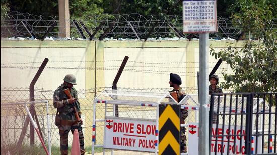 Four soldiers were killed in the attack at an officers’ mess in Punjab’s Bathinda military station. (HT PHOTO)