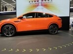 An XPeng Inc. G6 electric sport utility vehicle (SUV) at the Shanghai Auto Show in Shanghai, China, on Tuesday, April 18, 2023. (Bloomberg)
