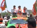 Karnataka minister R Ashoka files his nomination from Kanakapura. 