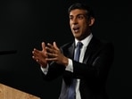 Britain's Prime Minister Rishi Sunak delivers a speech on ending the "anti-maths mindset" to boost economic growth in London, Tuesday.