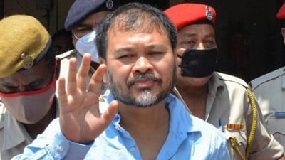 Akhil Gogoi, Raijor Dal president and MLA from Sibsagar, Assam, was released by the NIA court in connection with a case related to anti-Citizenship Amendment Act (CAA) protests. (PTI) Akhil Gogoi, Raijor Dal president and MLA from Sibsagar, Assam, was released by the NIA court in connection with a case related to anti-Citizenship Amendment Act (CAA) protests. (PTI)