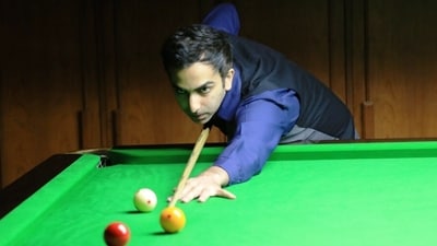 Pankaj Advani during the CCI Classic Invitation Billiards Championship on Tuesday. Pankaj Advani during the CCI Classic Invitation Billiards Championship on Tuesday.