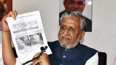 Bharatiya Janata Party (BJP) MP Sushil Kumar Modi addresses a press conference regarding the Motihari Hooch tragedy, at the party office, in Patna on Tuesday. (ANI) Bharatiya Janata Party (BJP) MP Sushil Kumar Modi addresses a press conference regarding the Motihari Hooch tragedy, at the party office, in Patna on Tuesday. (ANI)